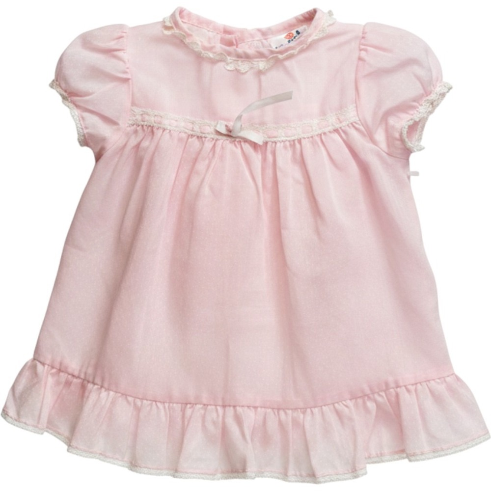 Vintage baby nana's Pets JCPenney Pink Polka Dot Lace Ruffle Dress Toddler 1